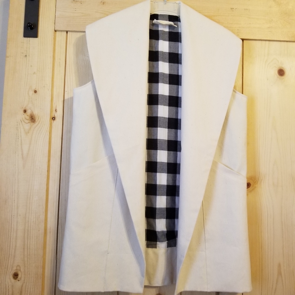 Boutonne' James Denim Vest In Oatmeal Color